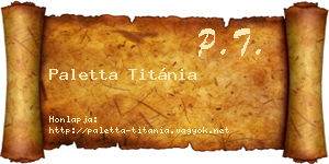 Paletta Titánia névjegykártya